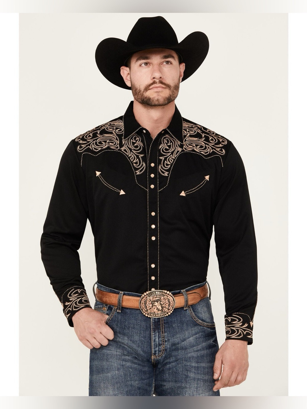 SCULLY MEN'S EMBROIDERED SCROLL LONG SLEEVE SNAP WESTERN SHIRT